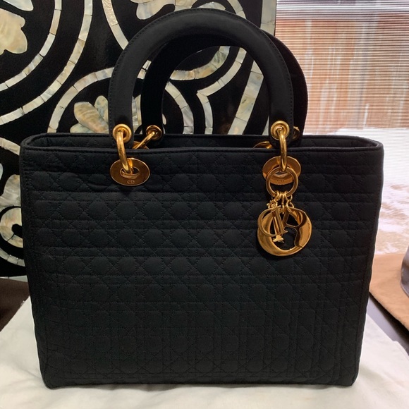 Dior Handbags - Christian Dior Cannage Nylon Handbag MM